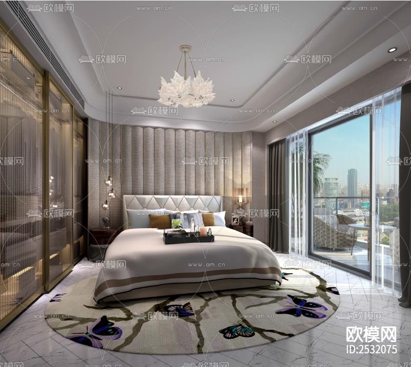 大平层豪宅样板间CAD施工图-免费3dmax模型库-欧模网