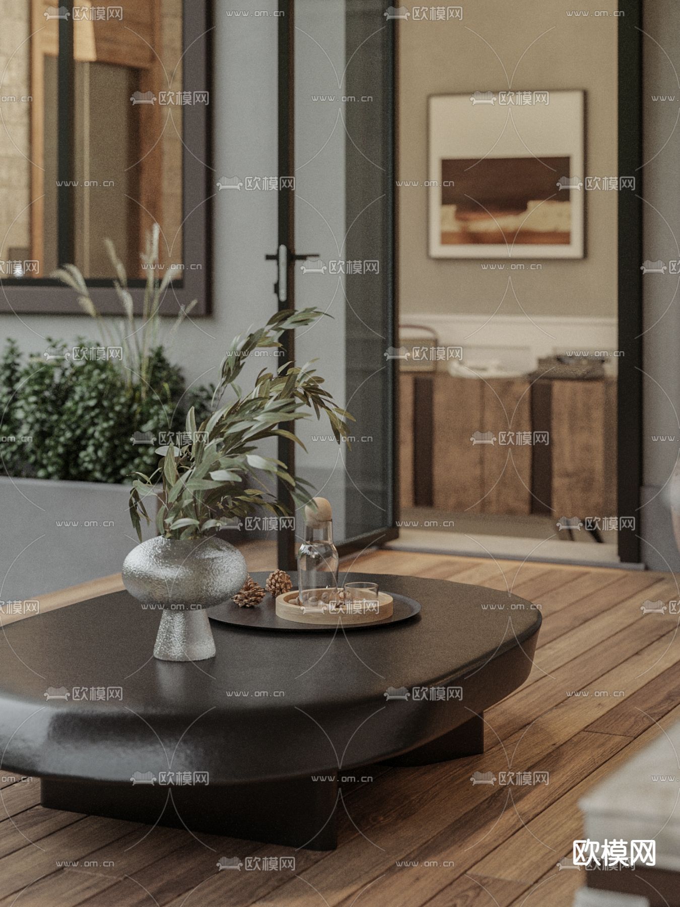 屋顶花园 阳台庭院3d模型下载（渲染图2）