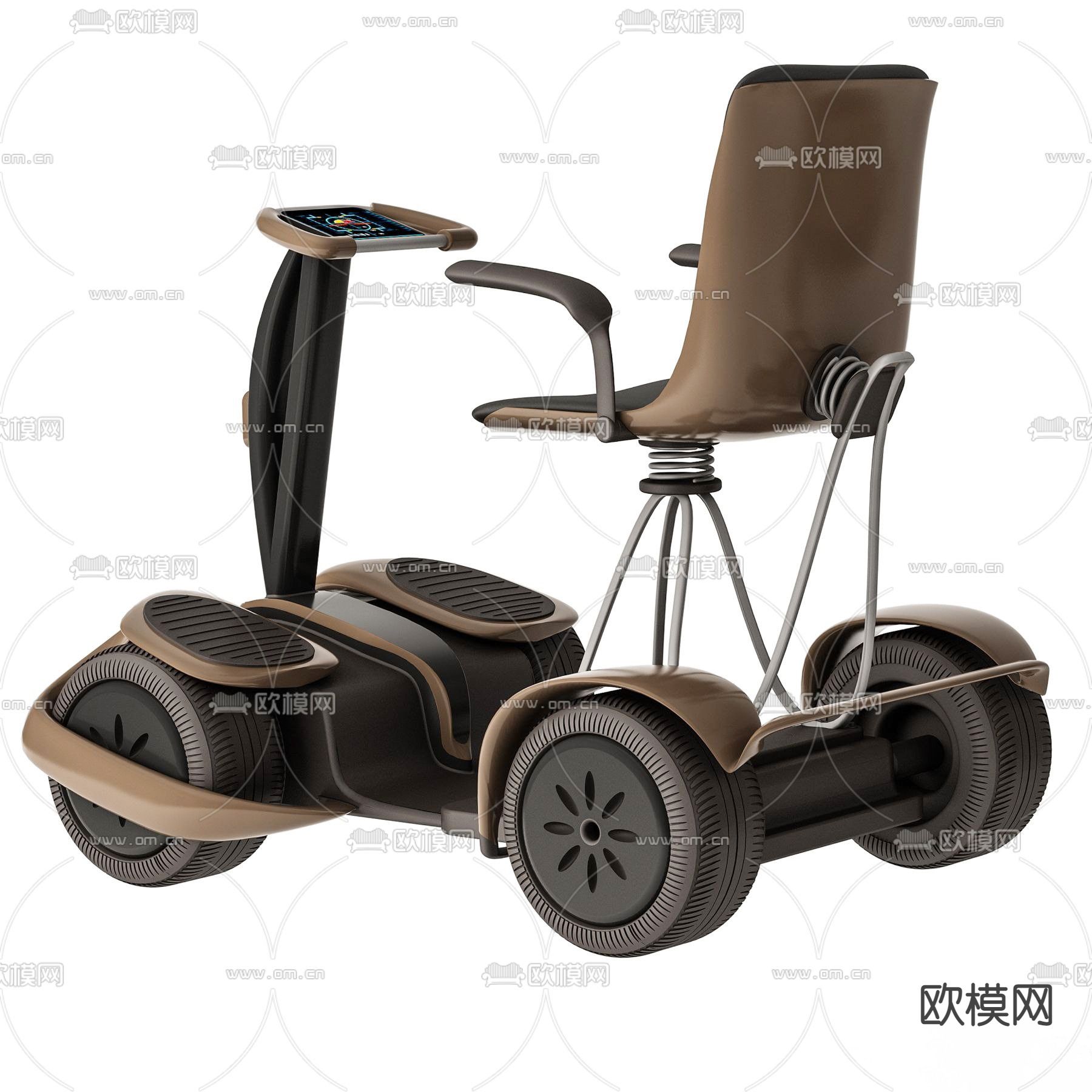 现代电动轮椅车 老人代步车su模型下载（渲染图2）