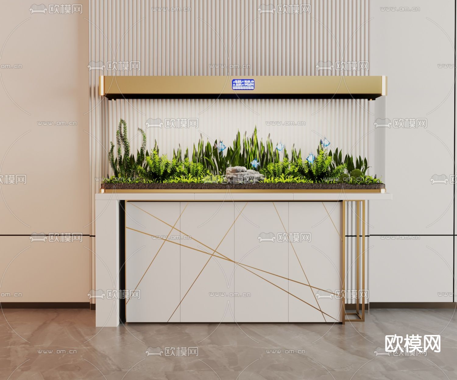 鱼缸 水族箱3d模型下载