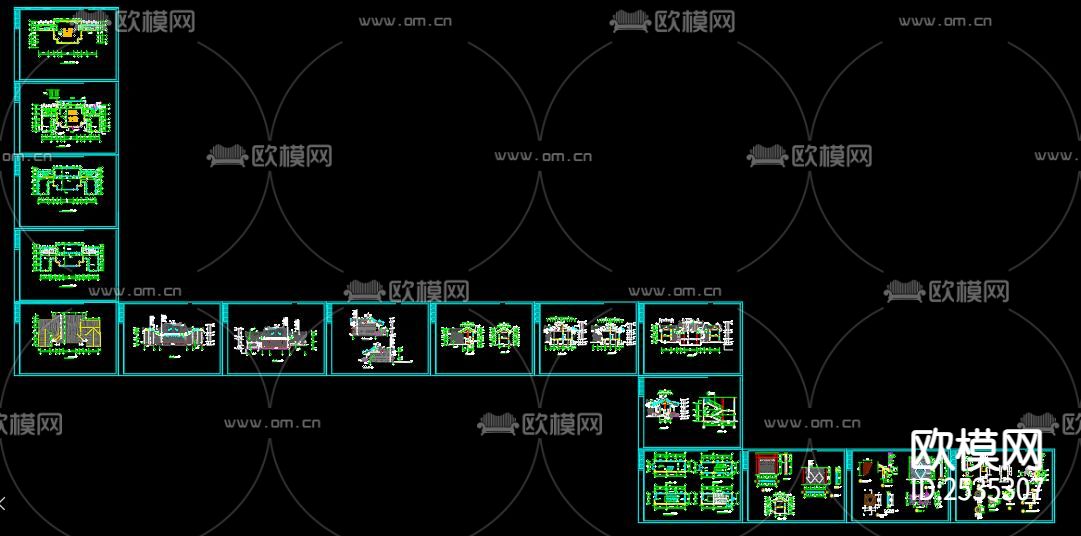 古戏台建筑CAD施工图下载（渲染图7）