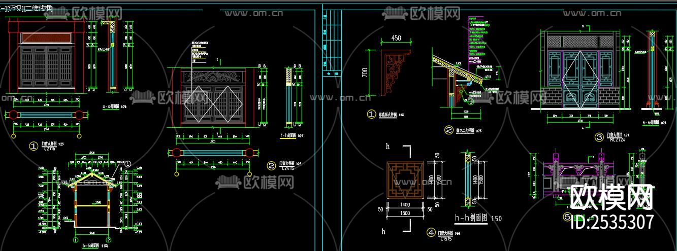 古戏台建筑CAD施工图下载（渲染图9）