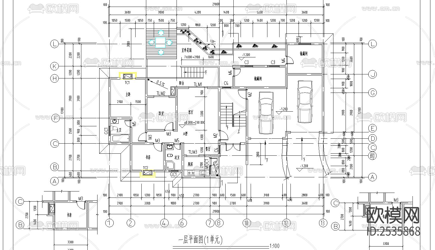 水岸住宅楼建筑CAD施工图下载（渲染图3）