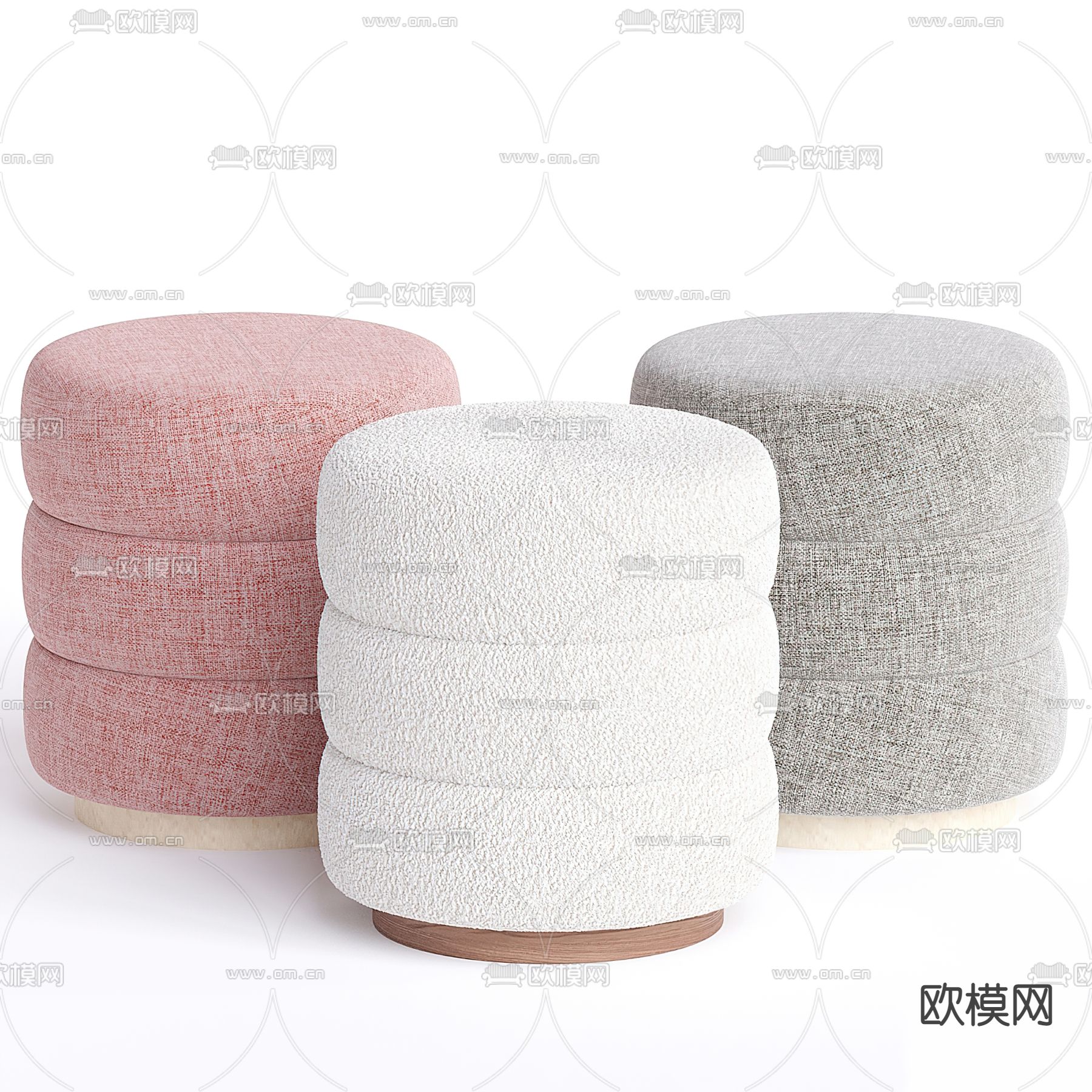 沙发凳 圆凳 矮凳 凳子3d模型下载
