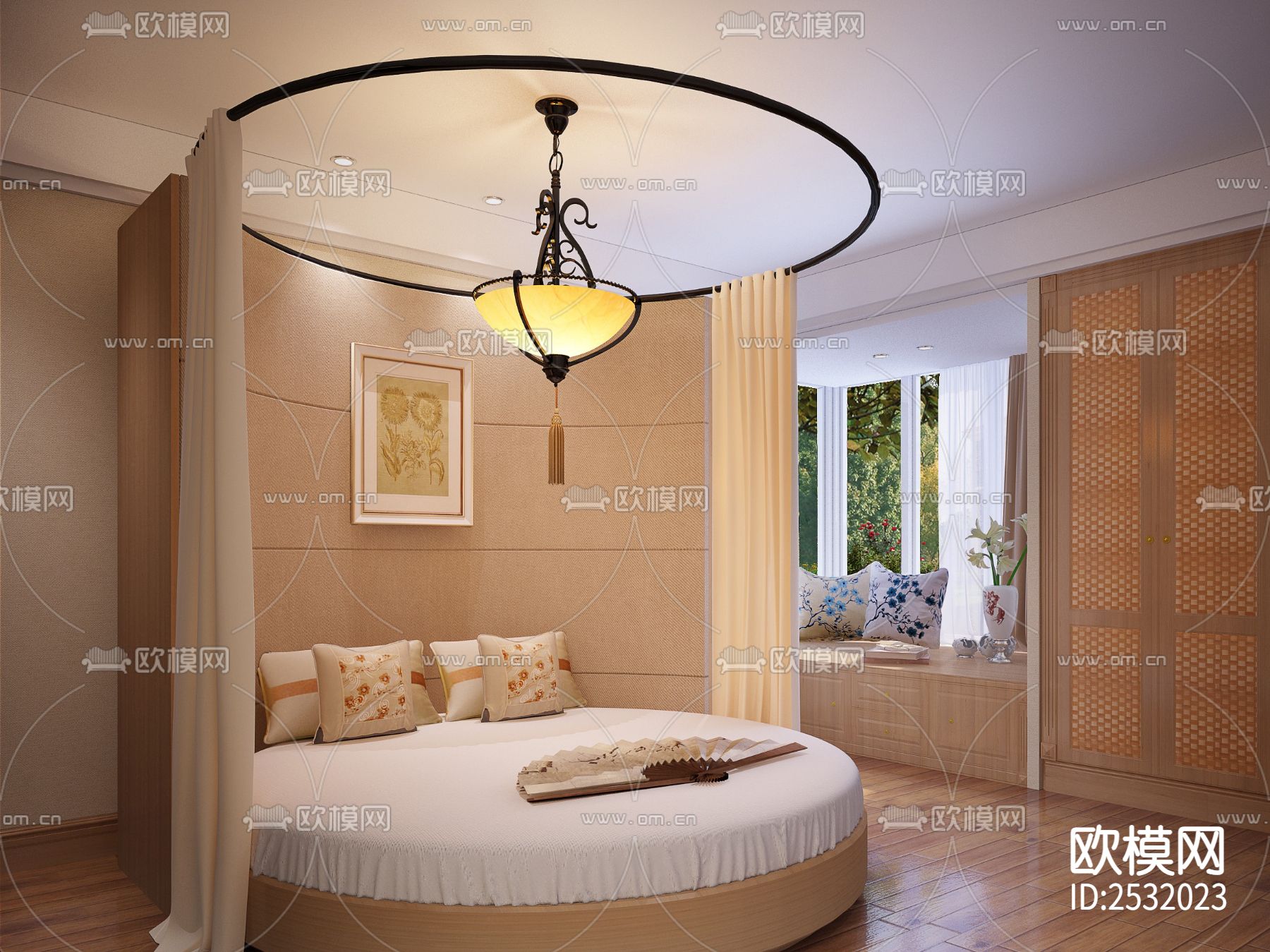 中式大平层豪宅样板间cad施工图下载（渲染图5）