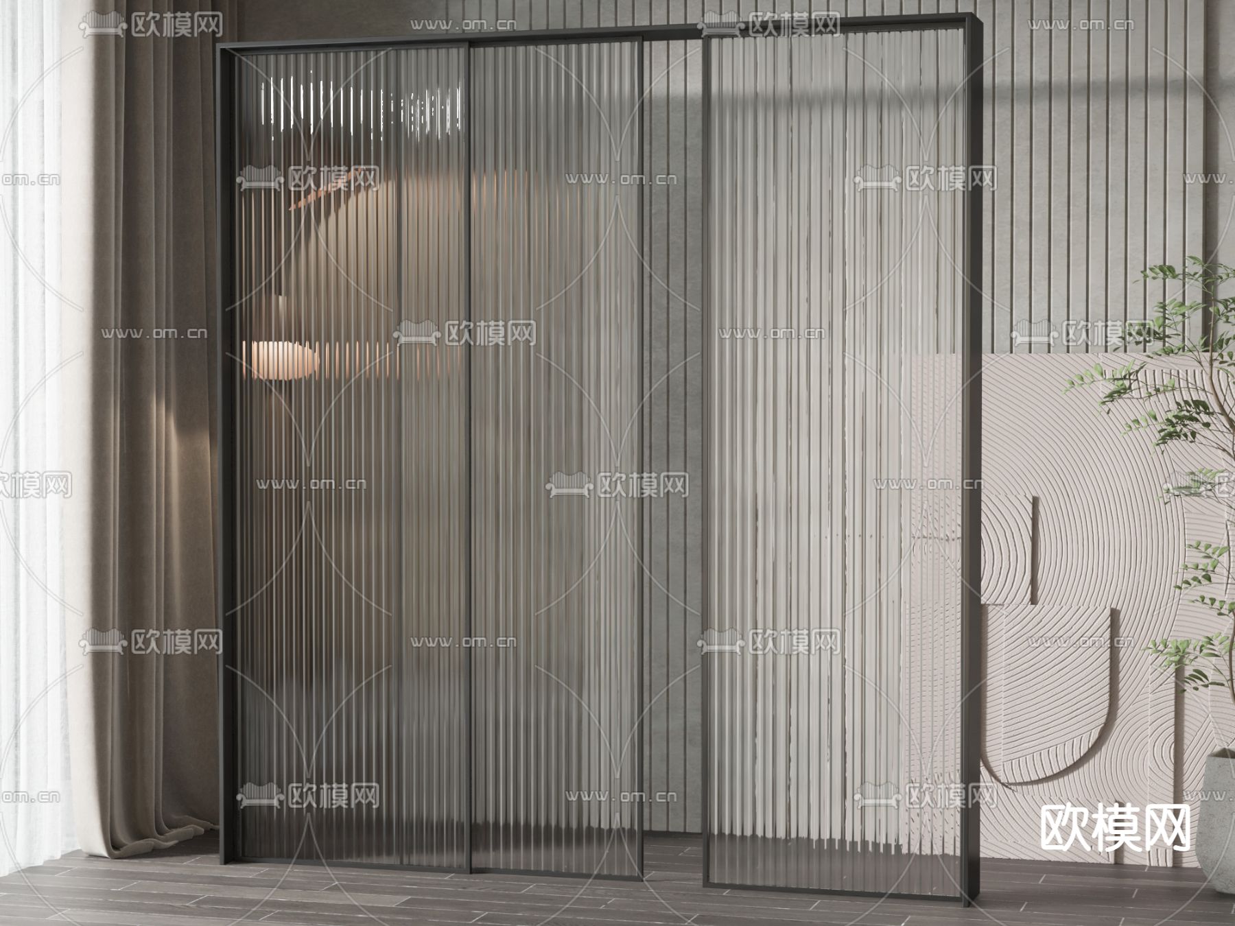 玻璃推拉门 厨卫门3d模型