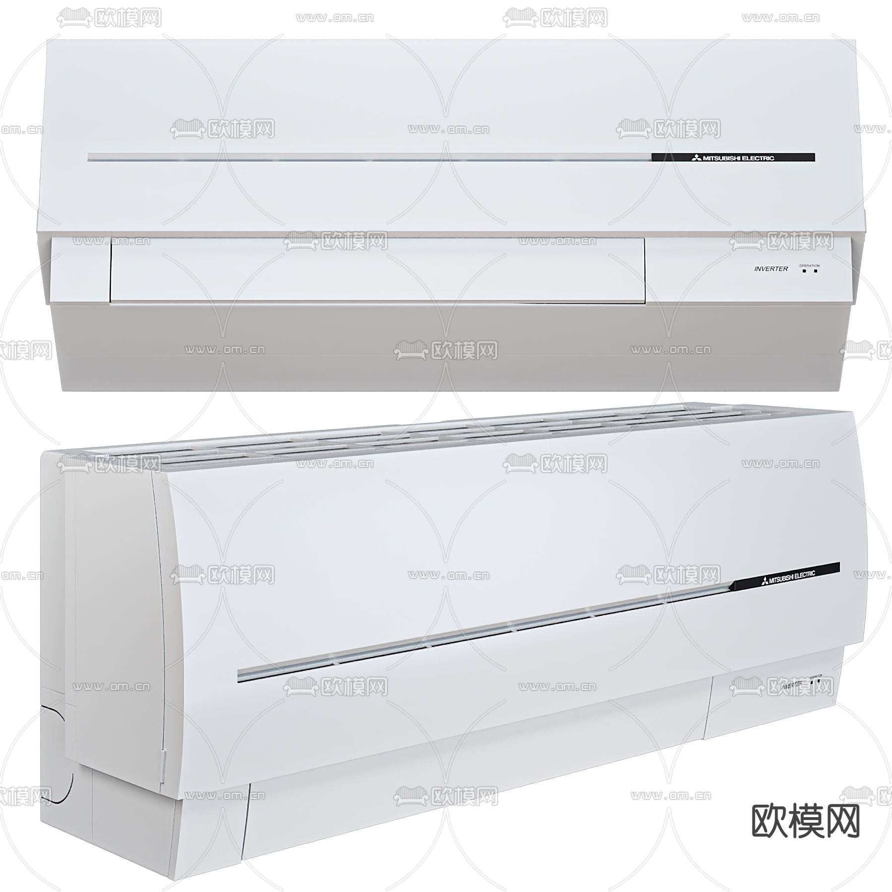 壁挂空调3d模型下载（渲染图2）