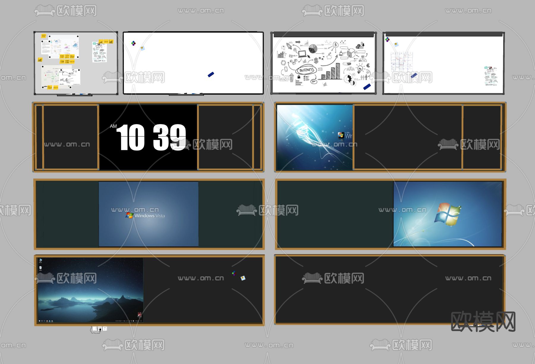 黑板 白板 写字板su模型下载（渲染图1）