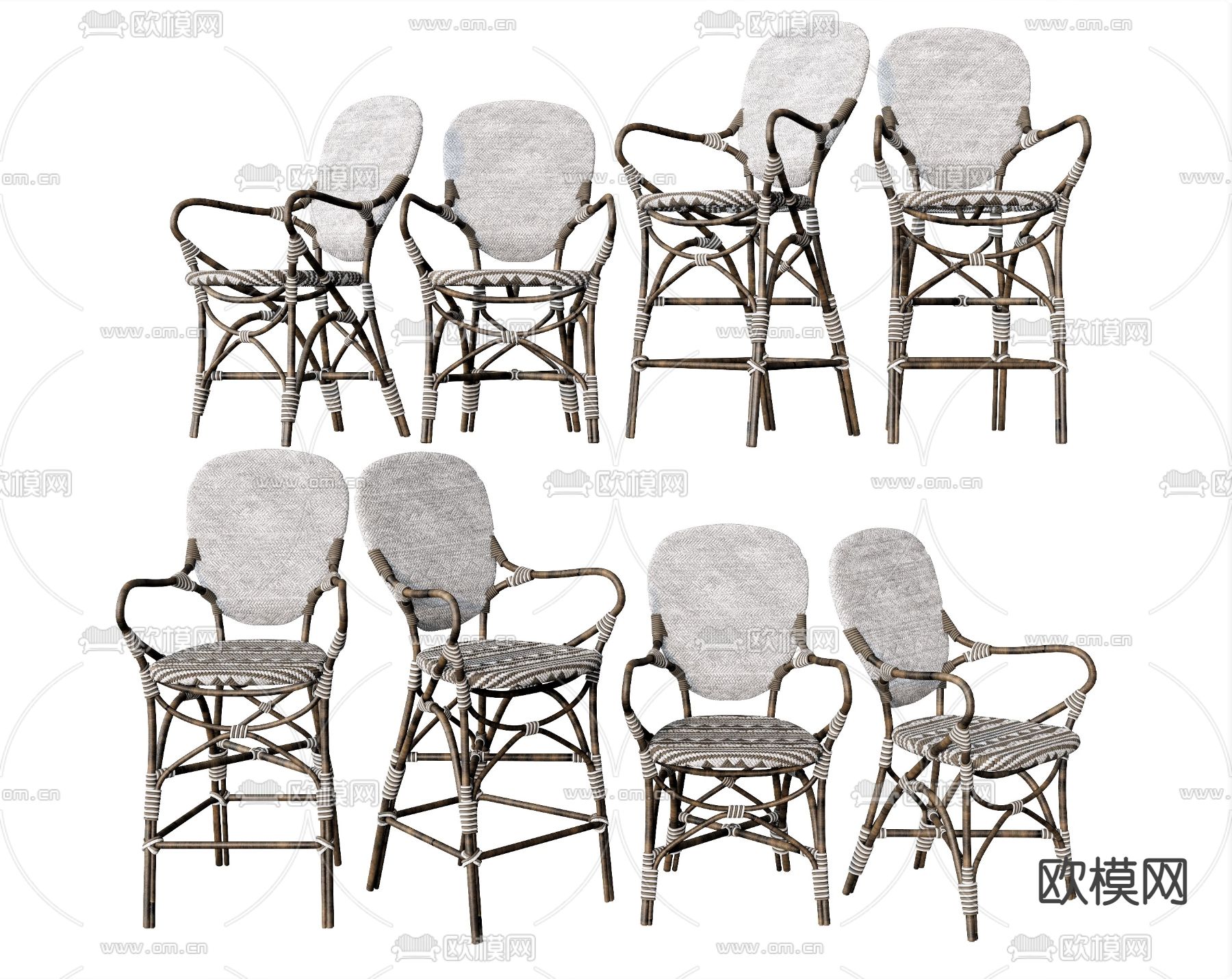 法式椅子 单椅 餐椅su模型下载（渲染图1）