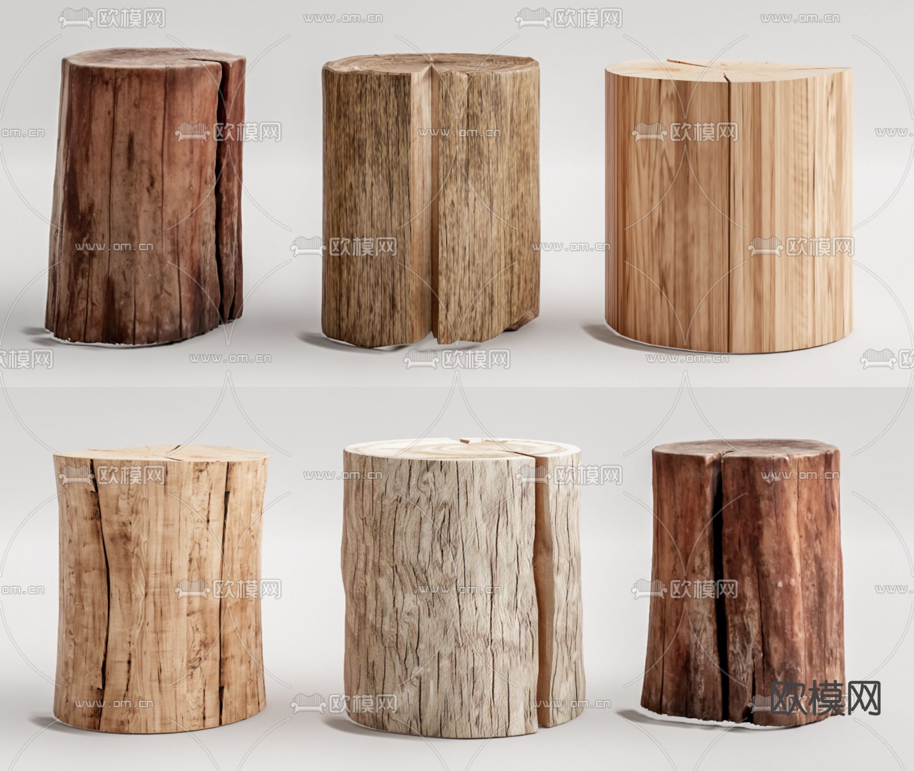 自然风圆凳 矮凳 凳子3d模型下载