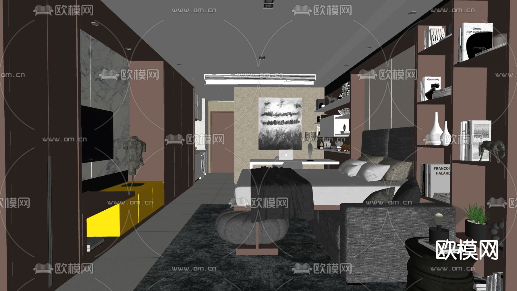 现代公寓su模型下载（渲染图2）