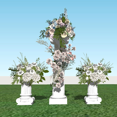  花艺美陈 婚礼婚庆su模型 