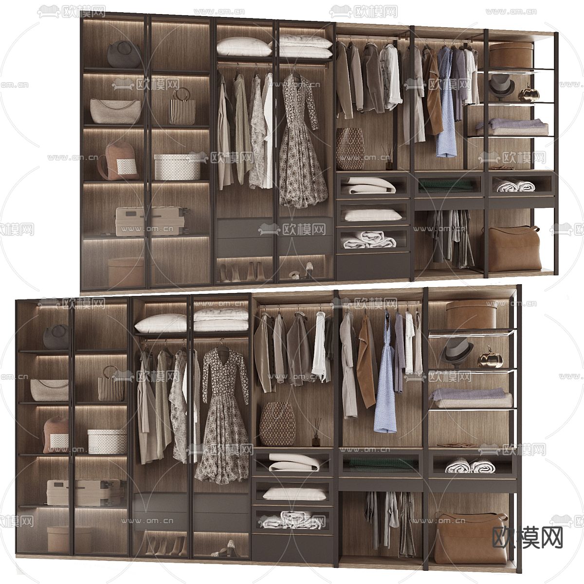 无门衣柜 衣橱3d模型下载（渲染图3）