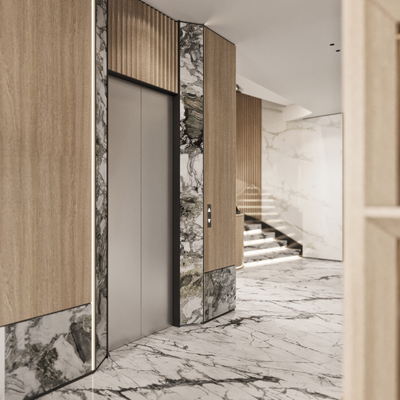  现代家居电梯厅su模型 