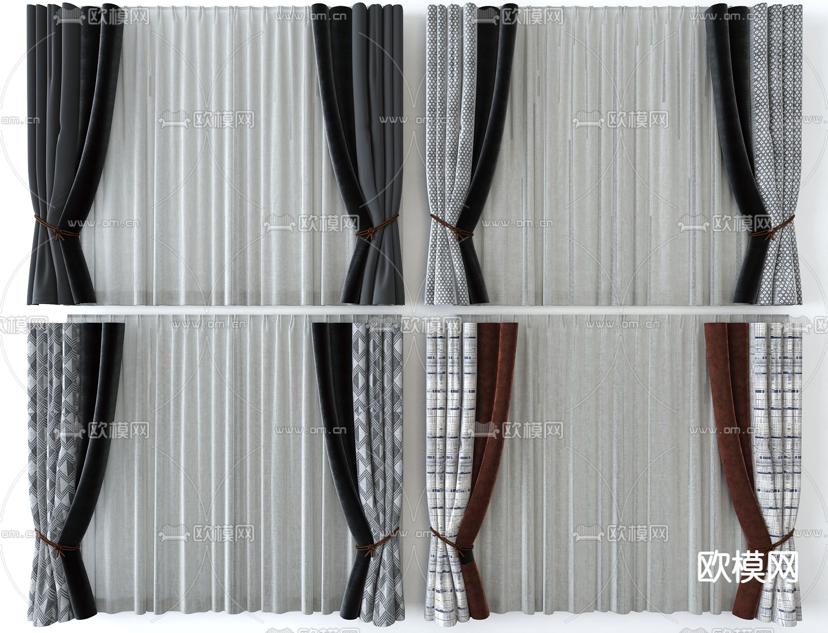 窗帘 窗纱3d模型下载