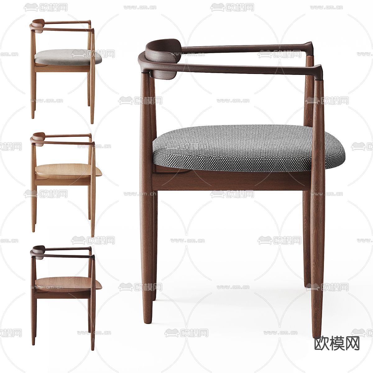 Cassina单椅 餐椅3d模型下载（渲染图3）