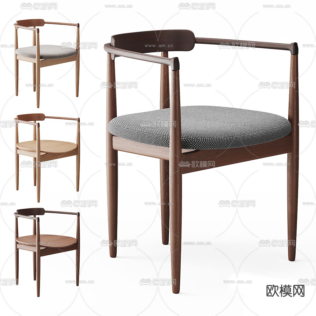 Cassina单椅 餐椅3d模型下载（渲染图1）