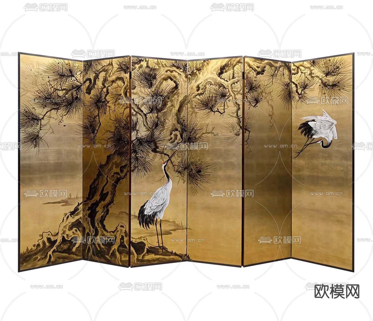 新中式屏风su模型下载（渲染图1）