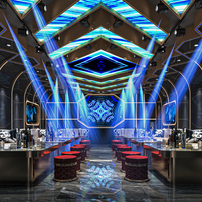  现代KTV包厢su模型 