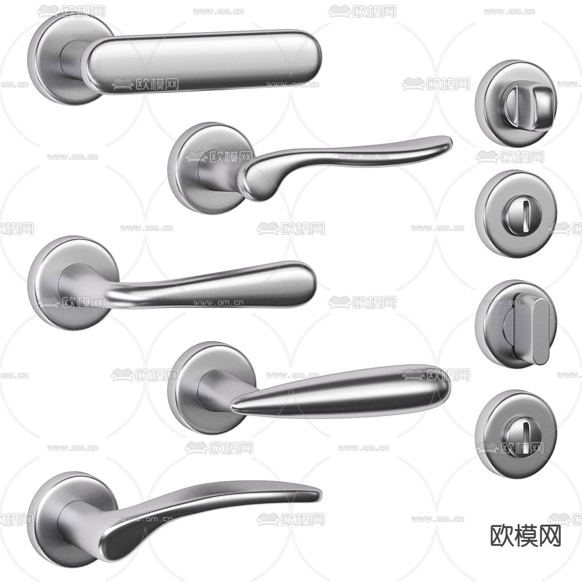 门把手 拉手 门锁3d模型下载（渲染图2）