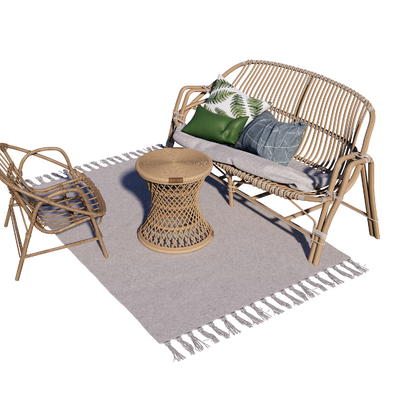  北欧休闲沙发su模型 