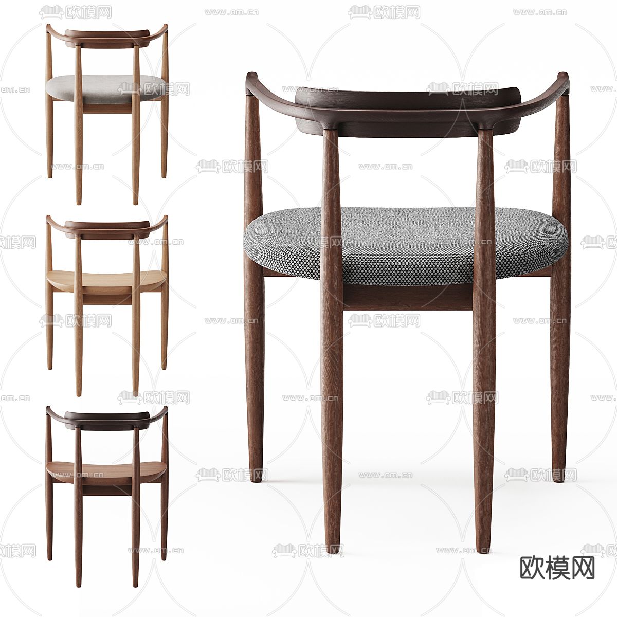 Cassina单椅 餐椅3d模型下载（渲染图2）