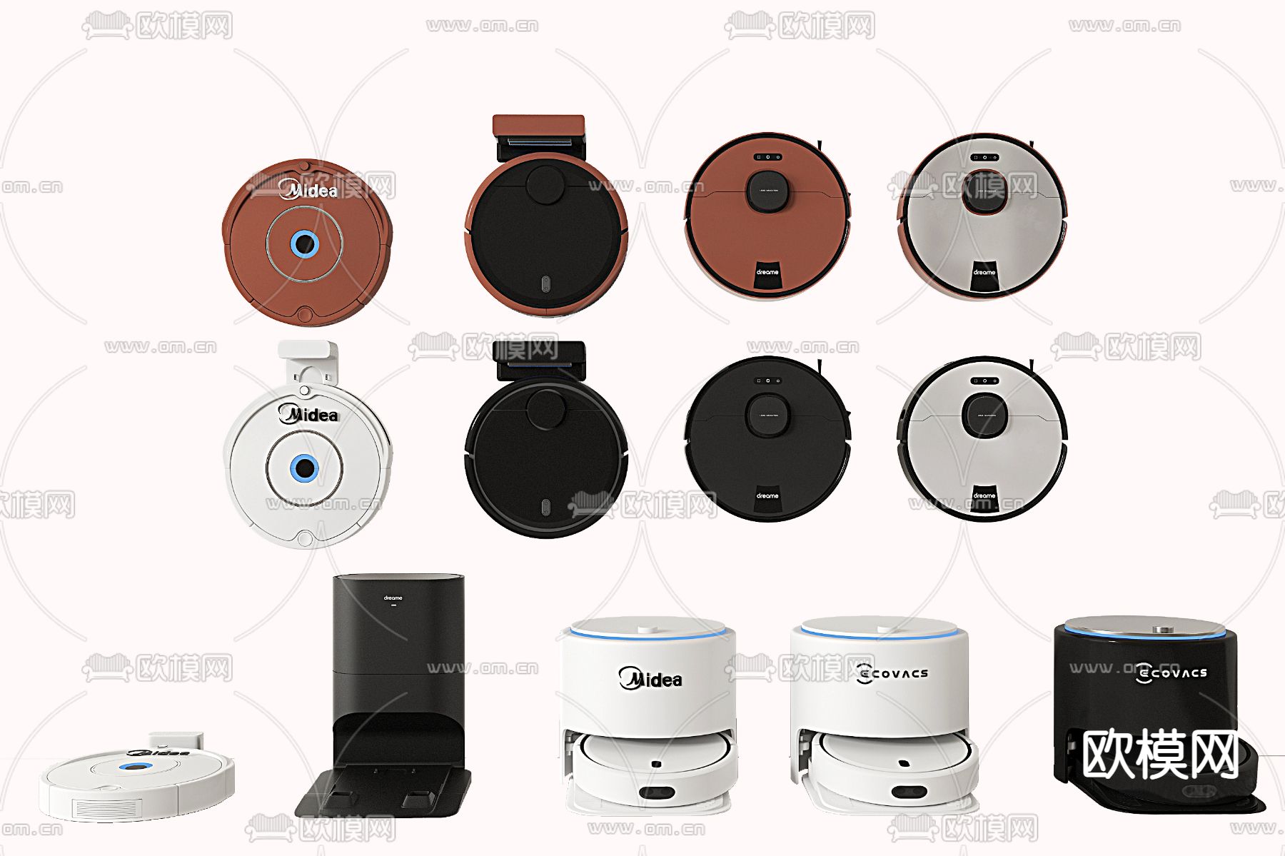 扫地机器人 扫地机su模型下载（渲染图1）