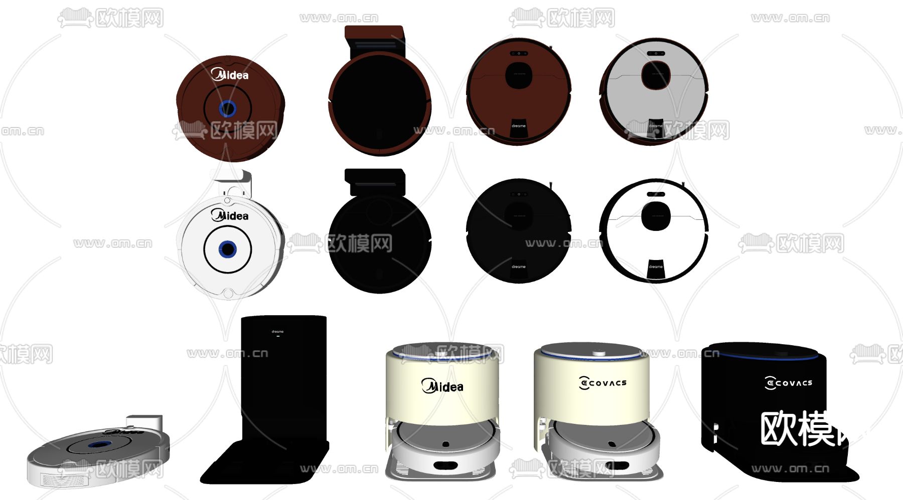 扫地机器人 扫地机su模型下载（渲染图2）