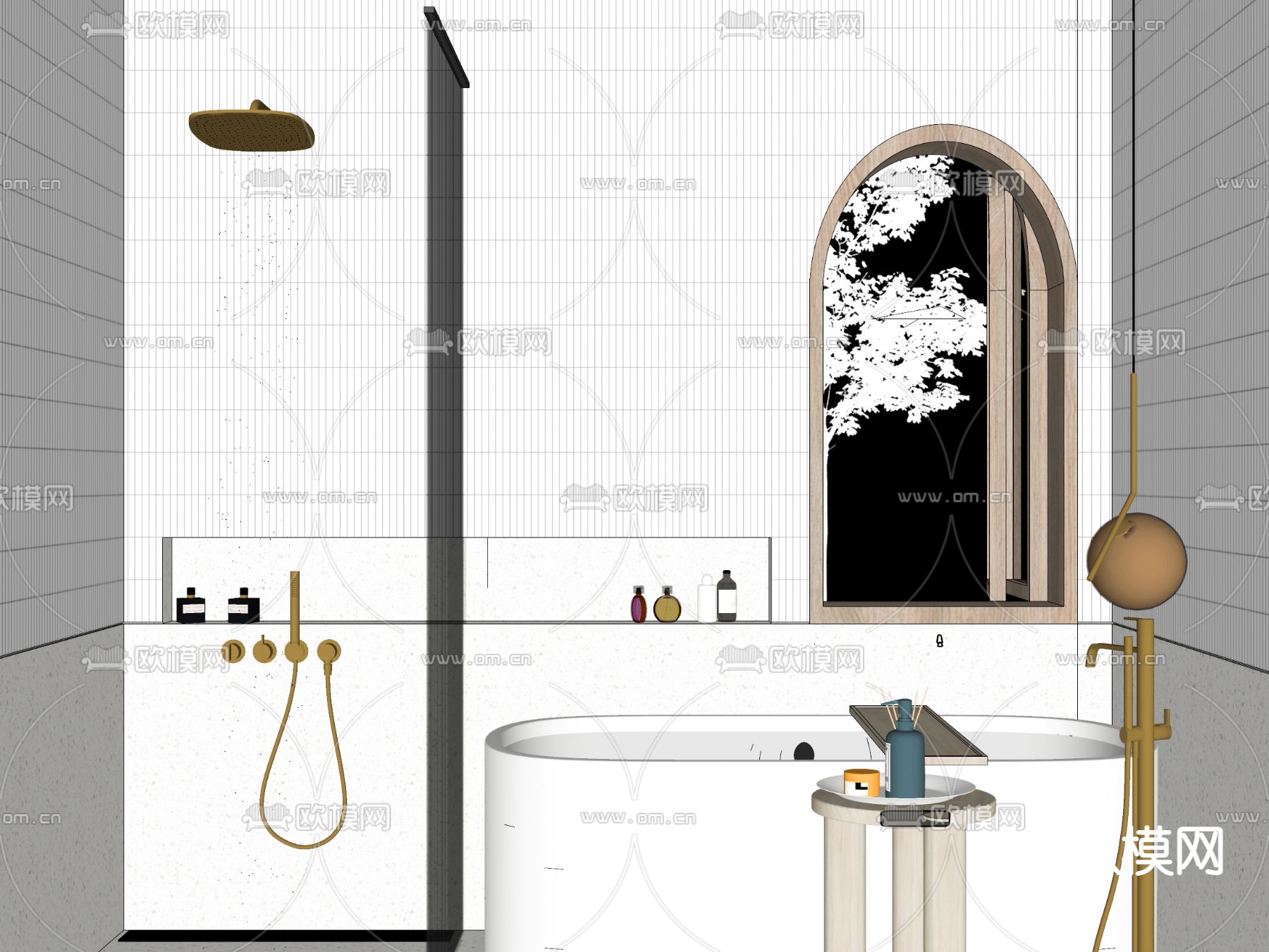 北欧卫生间 浴室su模型下载（渲染图4）