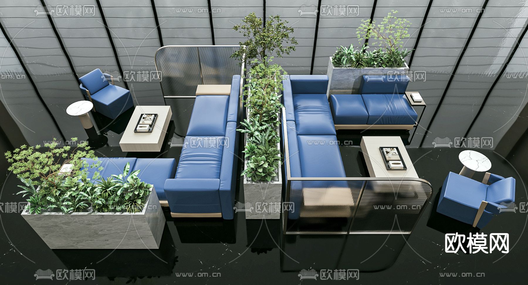 办公沙发 洽谈沙发3d模型下载