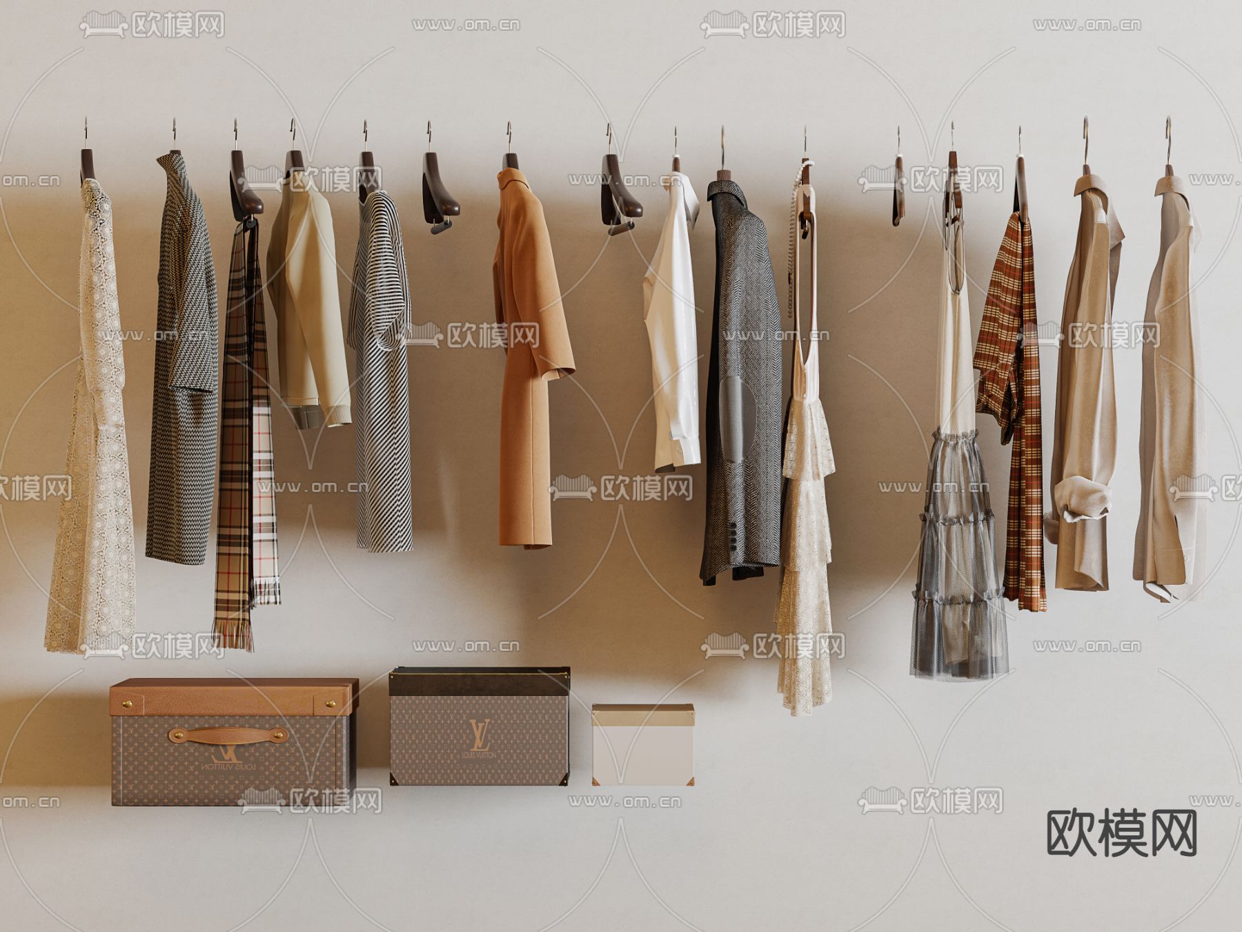 现代衣服上衣外套su模型下载（渲染图1）