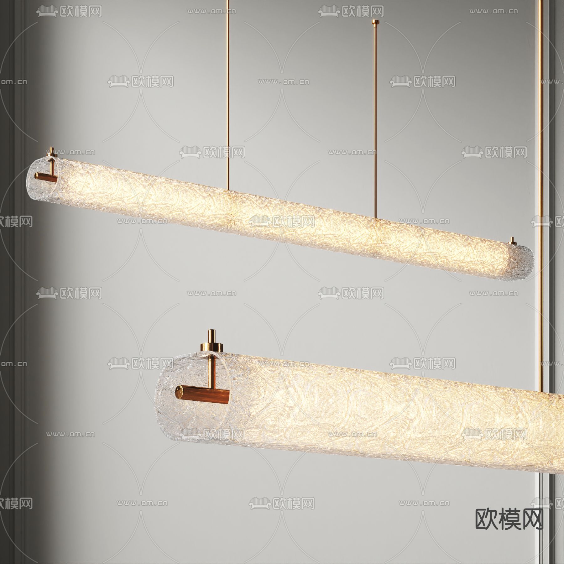 长吊灯 办公吊灯su模型下载（渲染图1）