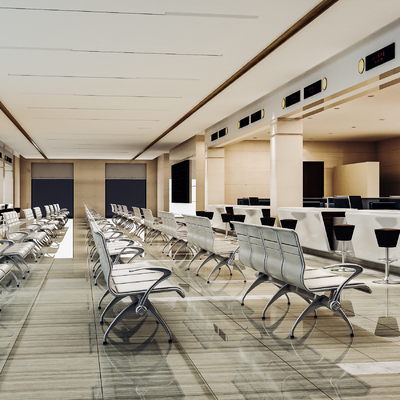  现代办事大厅 服务中心su模型 