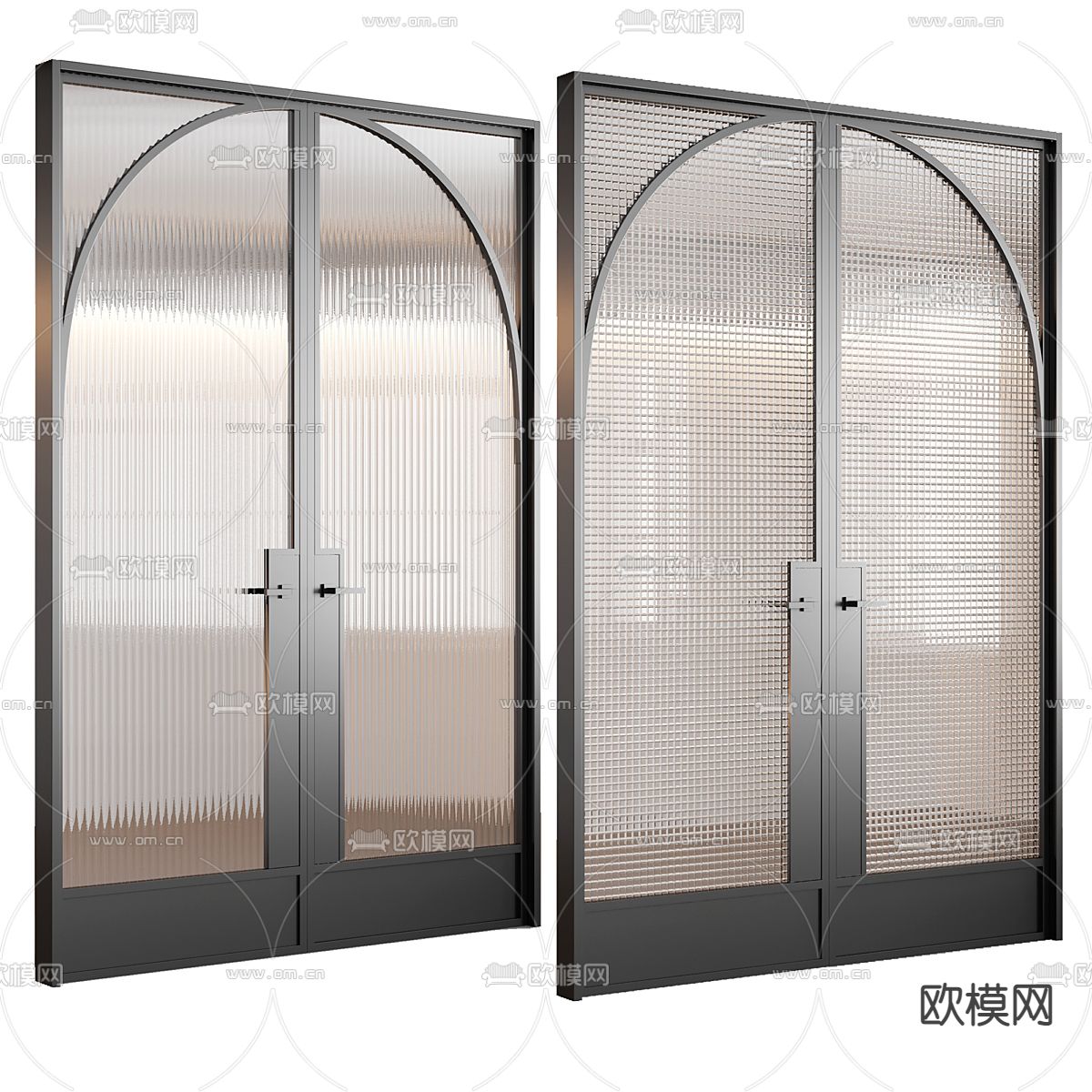 玻璃门 双开门3d模型下载_ID13045641_3dmax免费模型-欧模网