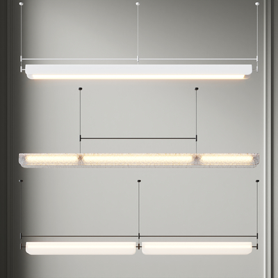  长吊灯 办公吊灯su模型 