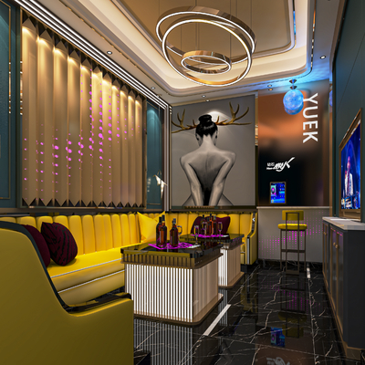  现代KTV包房su模型 