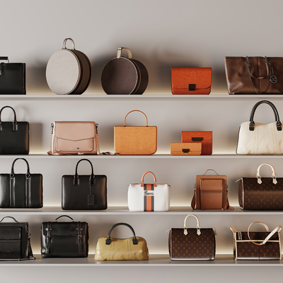  现代皮革手提包su模型 