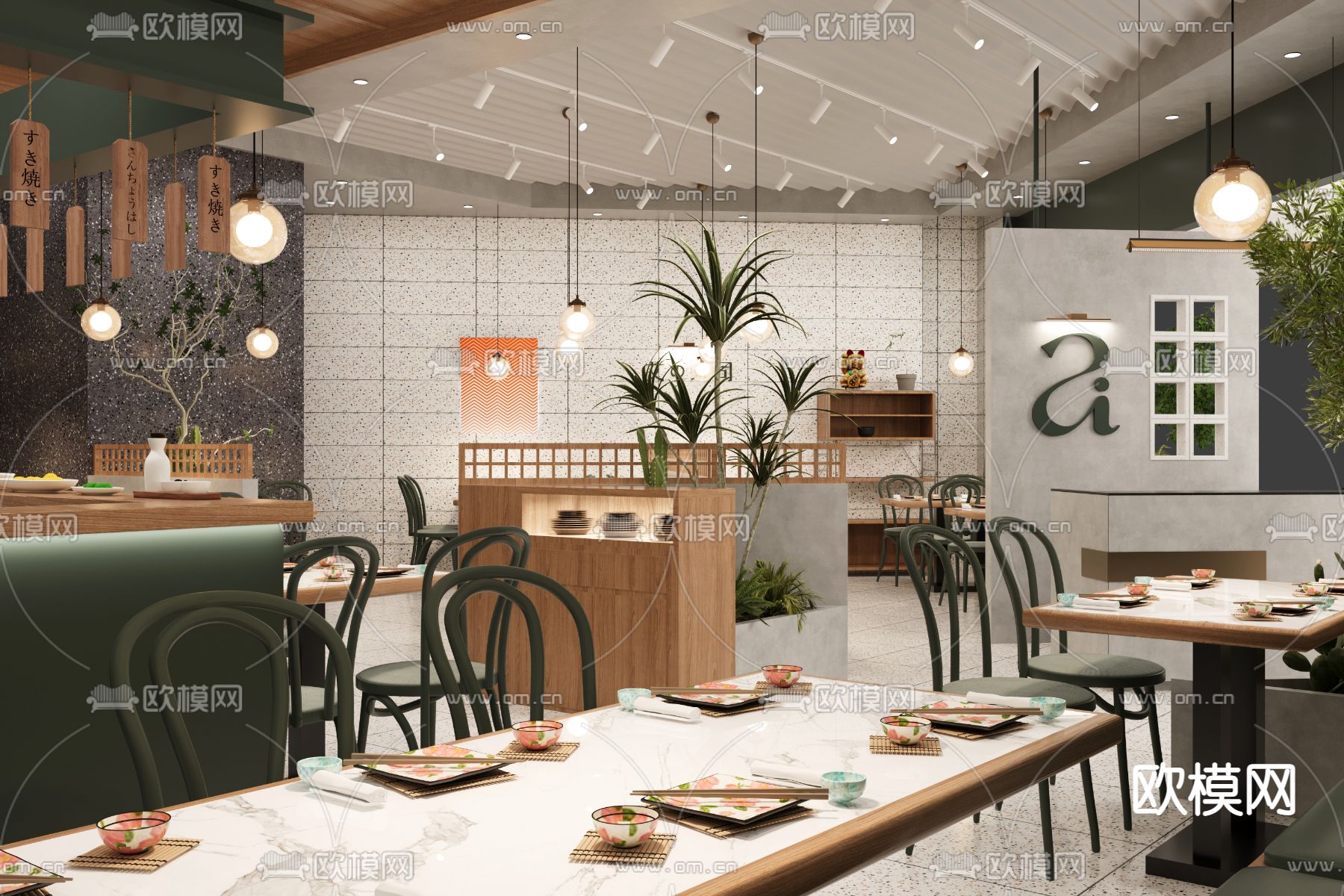 日料餐厅3d模型下载（渲染图6）