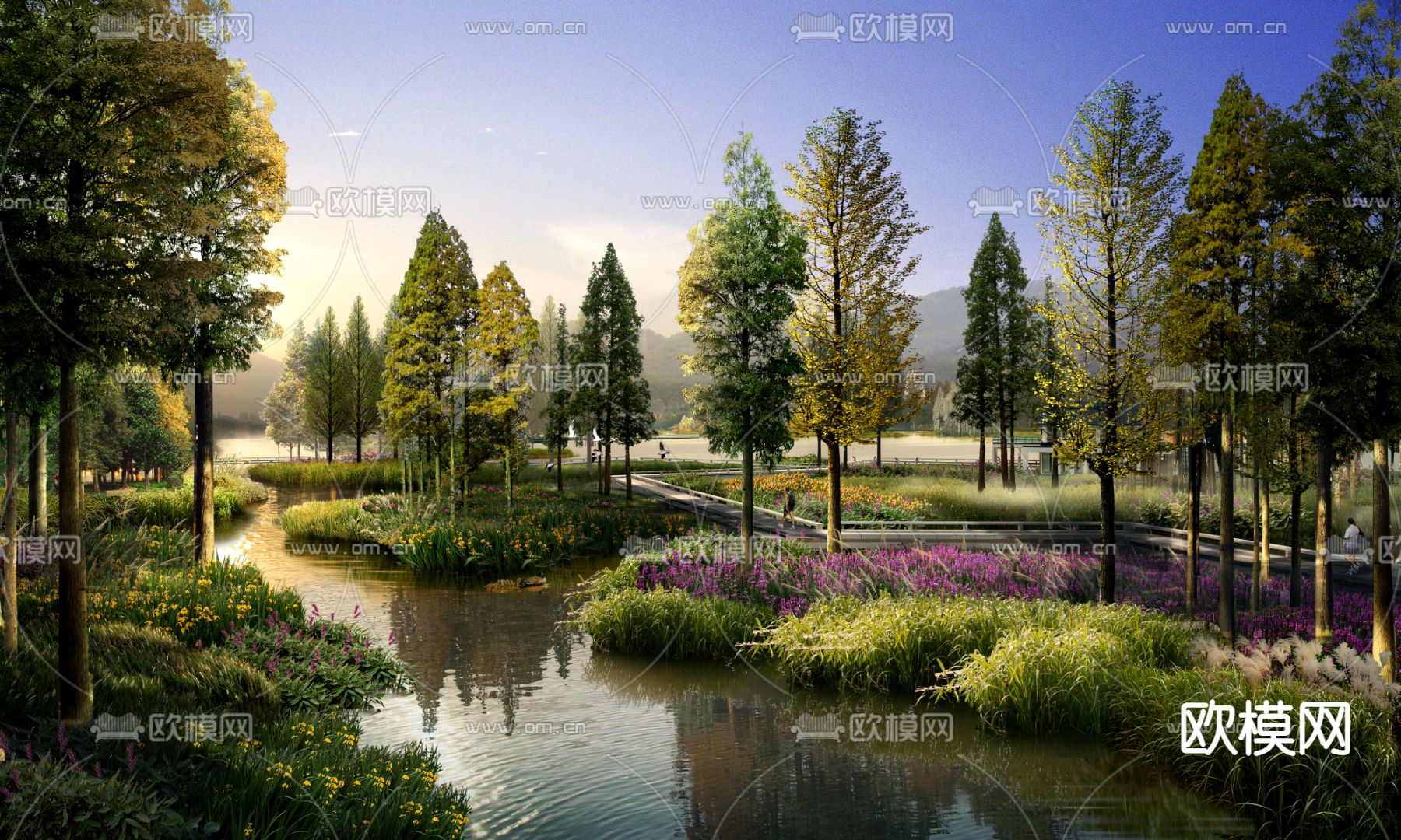 公园湿地psd下载