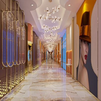  现代KTV过道su模型 