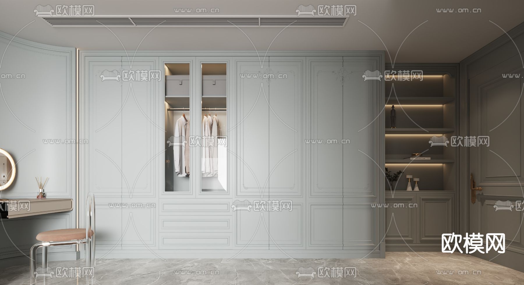 法式卧室 主人房3d模型下载（渲染图2）