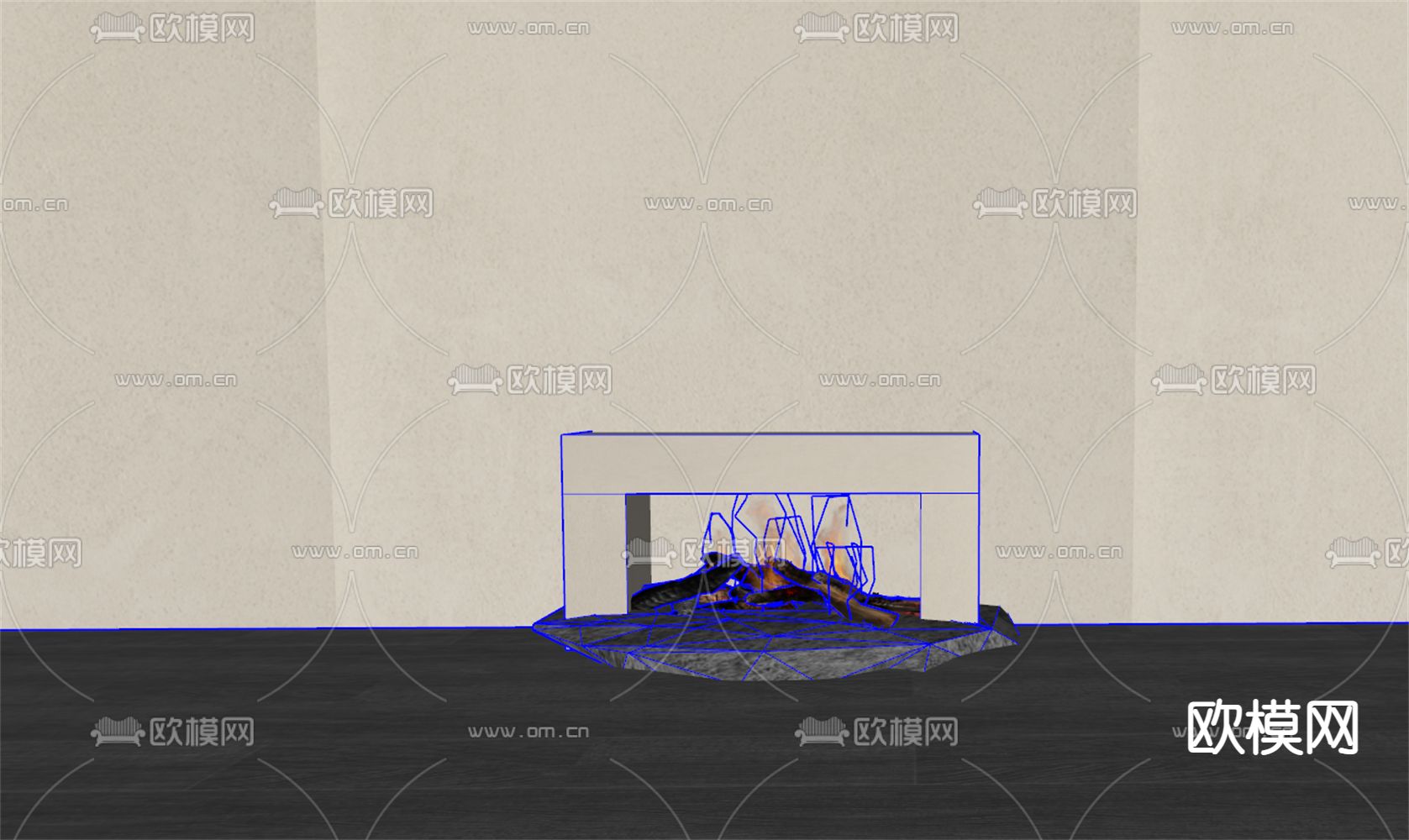 侘寂风壁炉火堆su模型下载（渲染图3）
