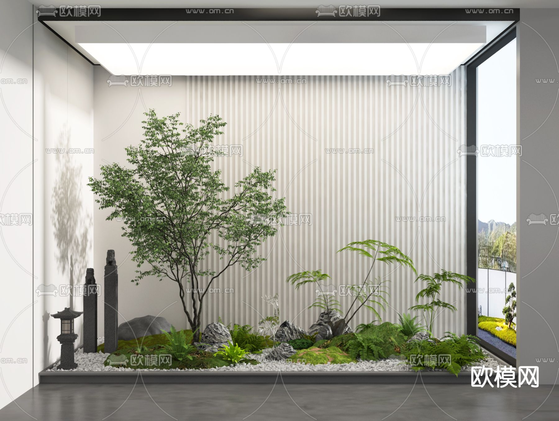 庭院小品 室内造景su模型下载（渲染图1）