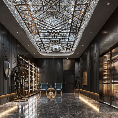  简欧KTV过道su模型 