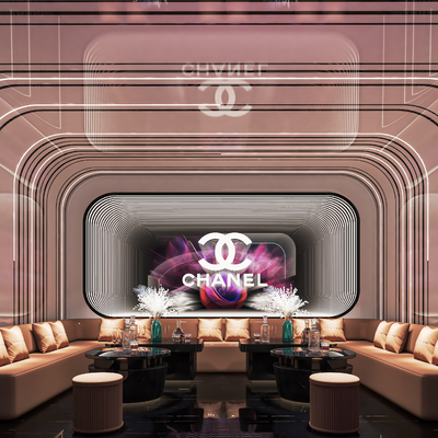  现代KTV包房su模型 