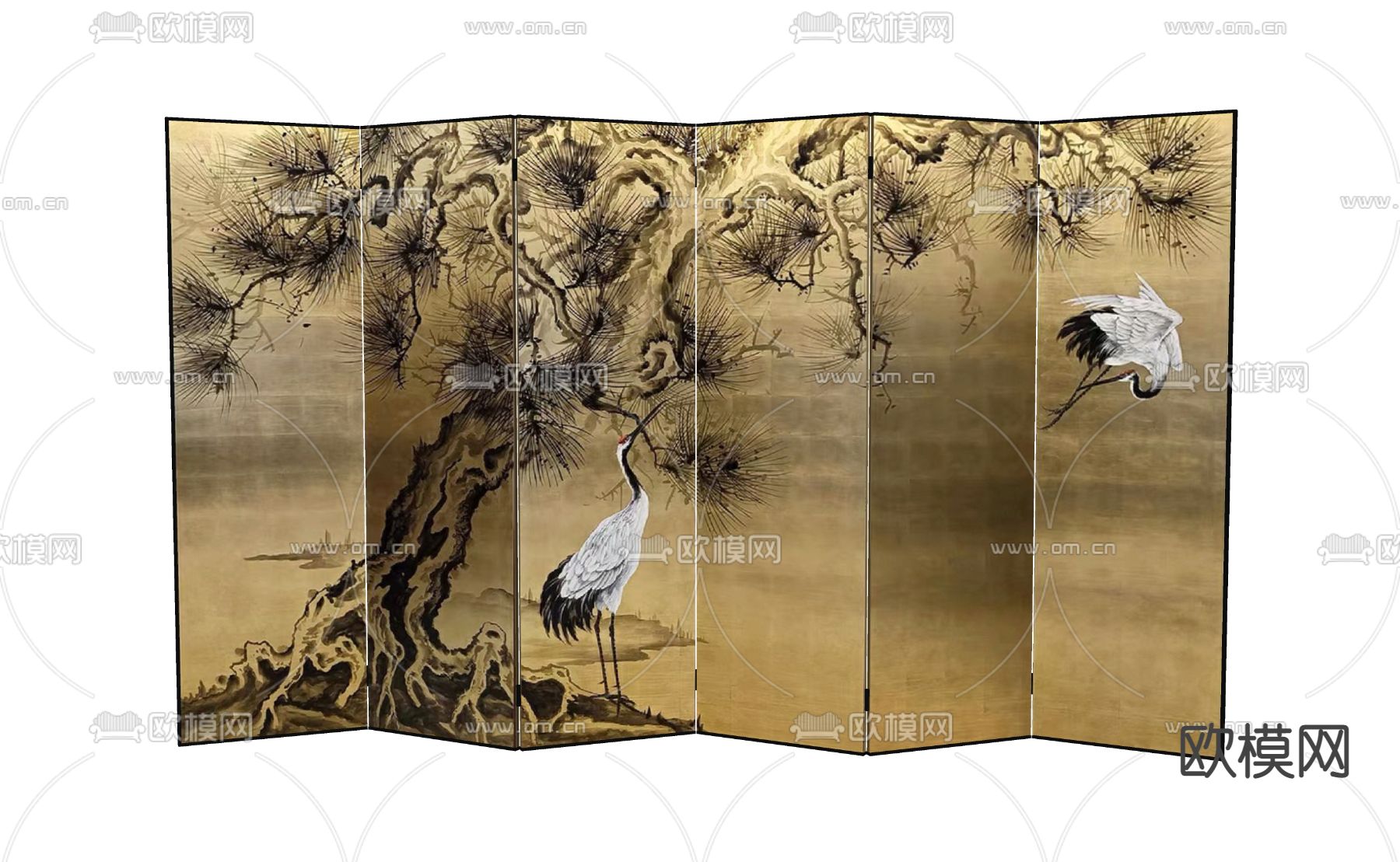 新中式屏风su模型下载（渲染图2）