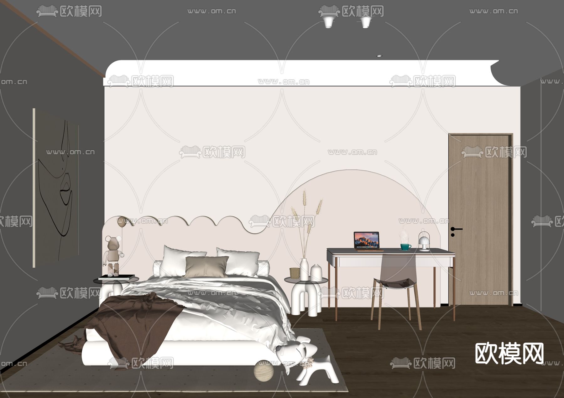 现代儿童房su模型