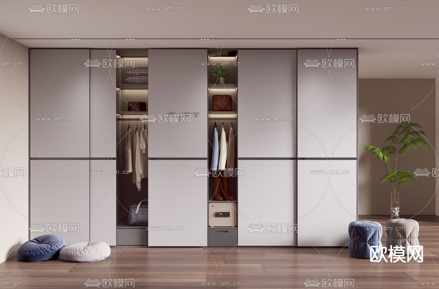 现代衣柜 衣橱3d模型下载