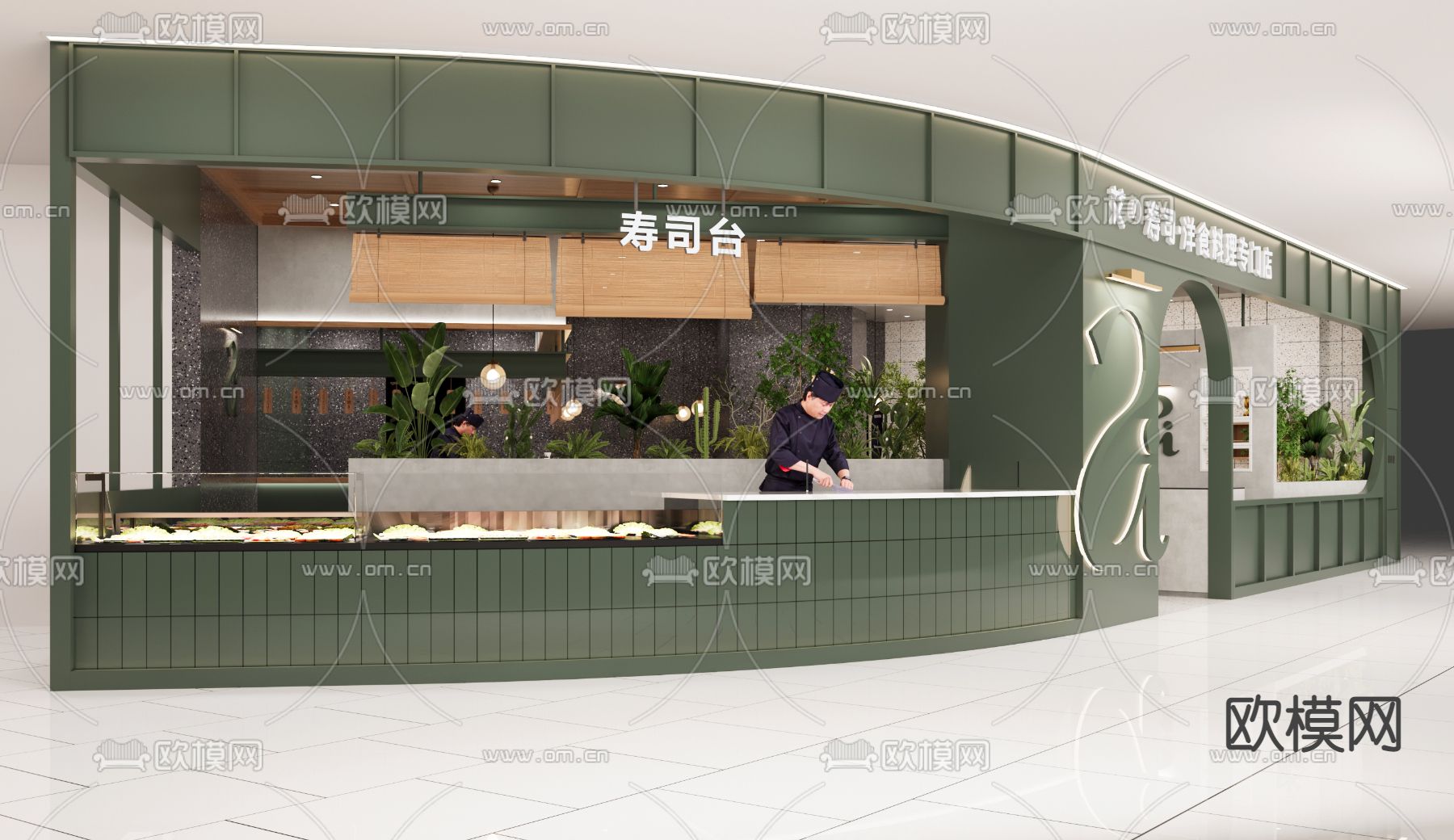 日料餐厅3d模型下载（渲染图3）