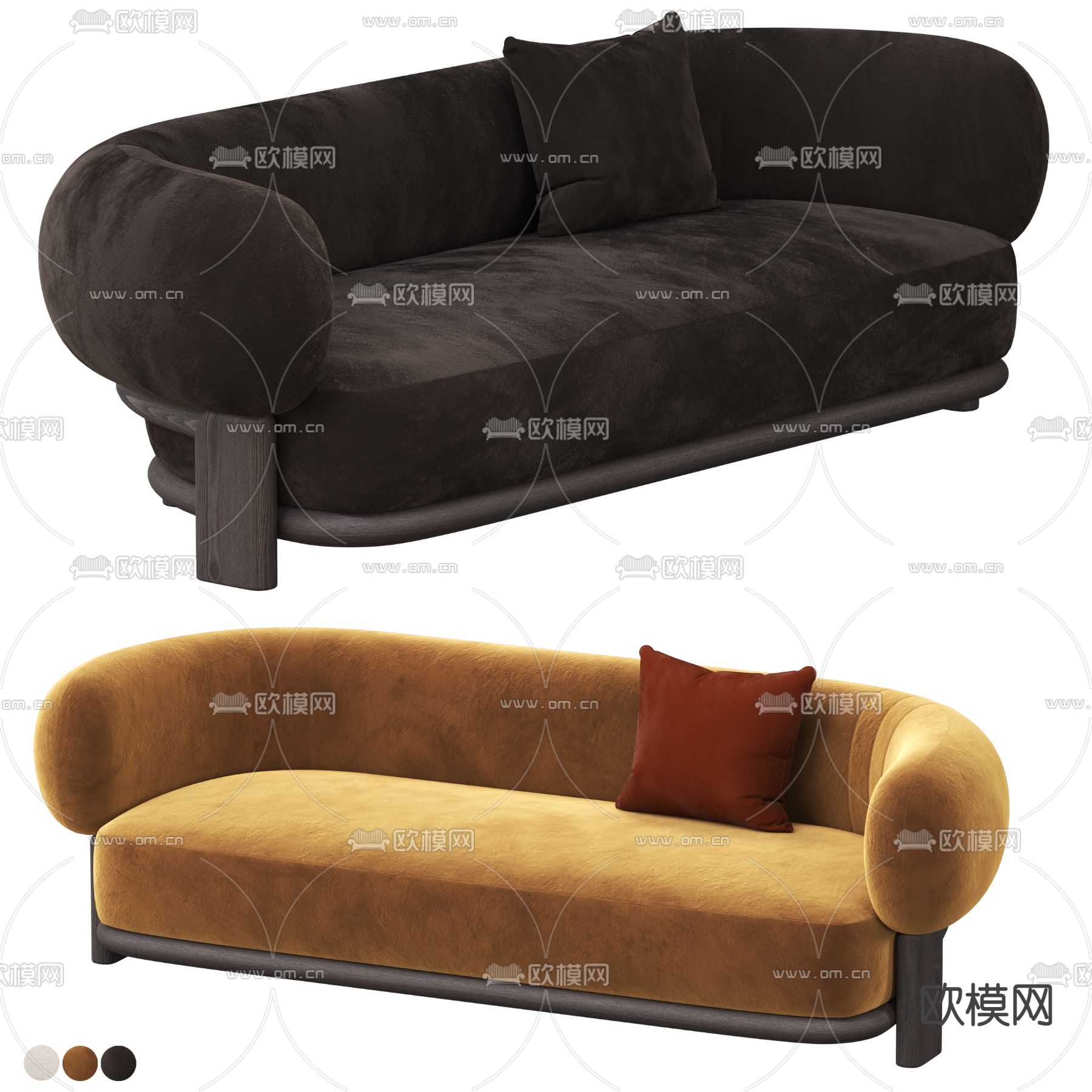 多人沙发 软体沙发3d模型下载_ID13040992_3dmax免费模型-欧模网